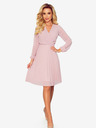 numoco Плисирана рокля с деколте и дълги ръкави - прахово розово Numoco ISABELLE