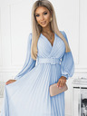 numoco Рокля с коланно деколте - светлосиня Numoco KLARA