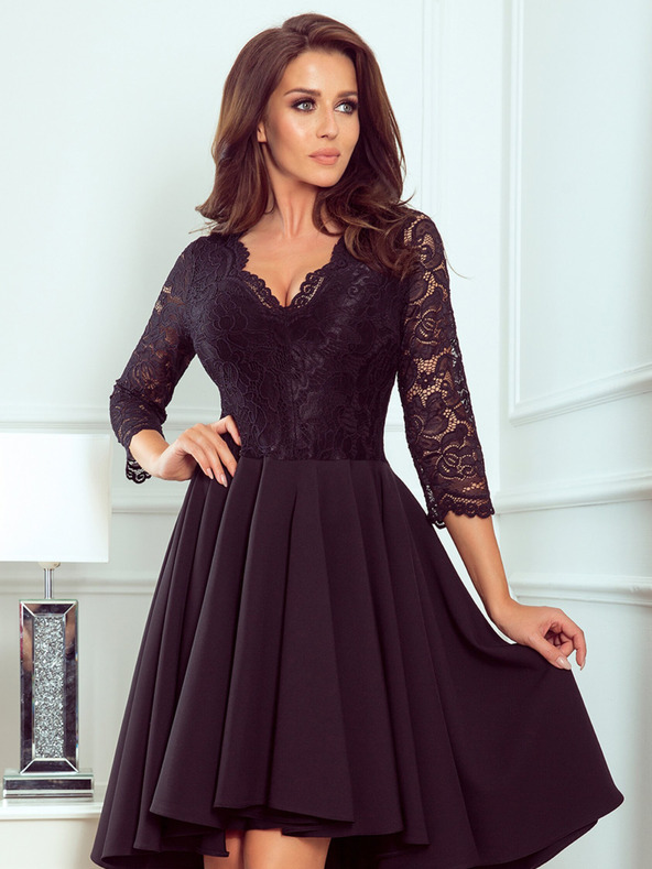 numoco Изключителна рокля с дантела - черна Numoco NICOLLE