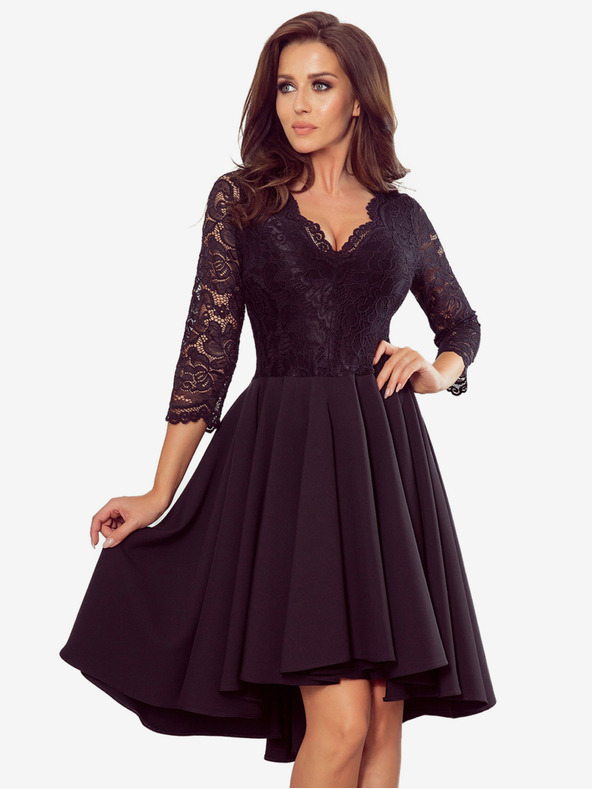 numoco Изключителна рокля с дантела - черна Numoco NICOLLE