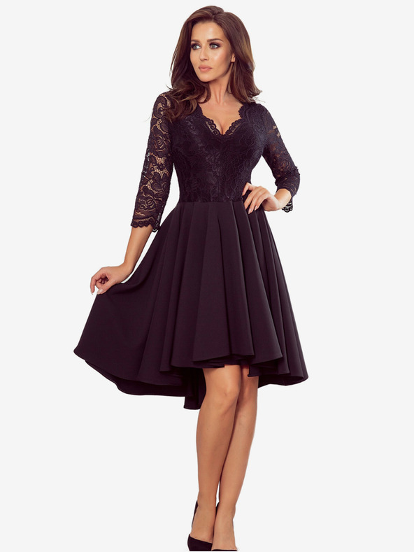 numoco Изключителна рокля с дантела - черна Numoco NICOLLE