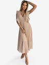 numoco Плисирана рокля с волани на раменете и деколтето - бежова Numoco EMILY