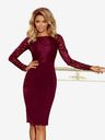 numoco Елегантна рокля тип "молив" с дантела - бордо Numoco EMMA