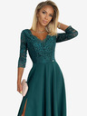 numoco Елегантна дантелена дълга рокля с деколте - зелена Numoco AMBER