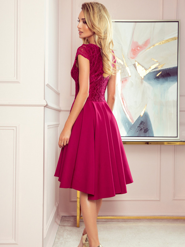 numoco Изключителна рокля с дантела - бордо Numoco PATRICIA