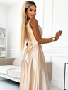 numoco Елегантна макси рокля без презрамки от сатен - златиста Numoco CHIARA
