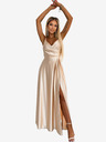 numoco Елегантна макси рокля без презрамки от сатен - златиста Numoco CHIARA