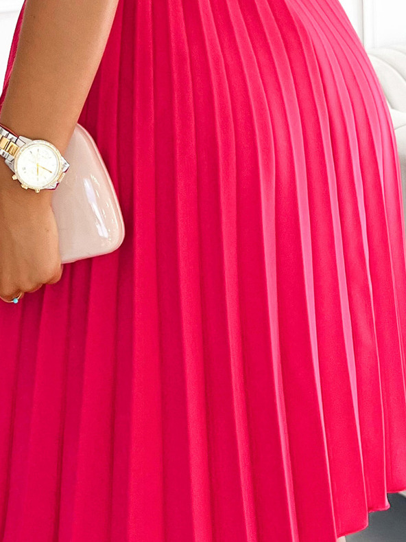 numoco Numoco Плисирана рокля WENDY с деколте тип молив - малина