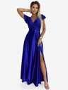 numoco Сатенена дълга рокля със сладко деколте - синя Numoco CRYSTAL