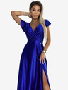 numoco Сатенена дълга рокля със сладко деколте - синя Numoco CRYSTAL