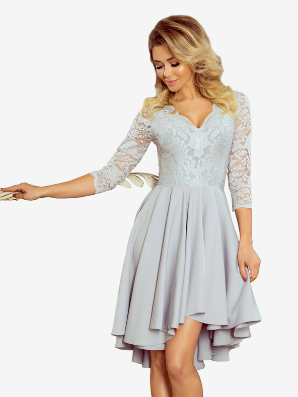 numoco Ексклузивна рокля с дантела - сива Numoco NICOLLE