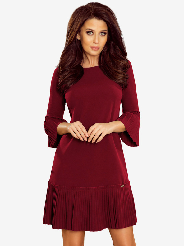 numoco Плисирана удобна рокля - бордо Numoco LUCY