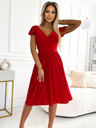 numoco Рокля с деколте и къс ръкав - червена с брокат Numoco MATILDE