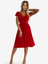 numoco Рокля с деколте и къс ръкав - червена с брокат Numoco MATILDE