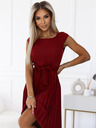 numoco Плисирана рокля с къс ръкав - бордо Numoco LILA