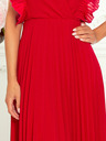 numoco Плисирана рокля с волани и деколте - червена Numoco EMILY