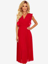 numoco Плисирана рокля с волани и деколте - червена Numoco EMILY