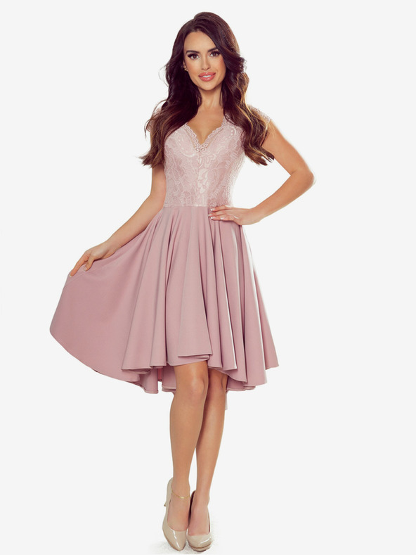 numoco Ексклузивна рокля с дантела - розова Numoco PATRICIA