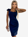 numoco Елегантна миди рокля с красиво деколте - тъмно синя Numoco NICOLLE