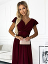 numoco Рокля с деколте и къси ръкави - бургундско Numoco MATILDE