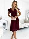 numoco Рокля с деколте и къси ръкави - бургундско Numoco MATILDE
