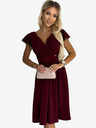 numoco Рокля с деколте и къси ръкави - бургундско Numoco MATILDE