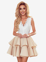numoco Двуцветна рокля с дантелено деколте и пяна - бежово Numoco ZLATA