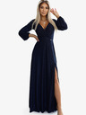 numoco Блестяща дълга рокля с дълги ръкави - тъмно синя Numoco NELA