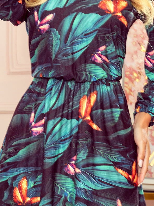 numoco Numoco CORA Рокля с деколте и волан