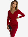 numoco Класическа рокля с деколте и дълги ръкави - бургундско Numoco ANGELA