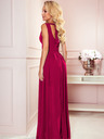 numoco Дълга рокля с деколте и връзки - бургундско Numoco JUSTINE