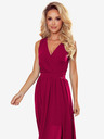 numoco Дълга рокля с деколте и връзки - бургундско Numoco JUSTINE