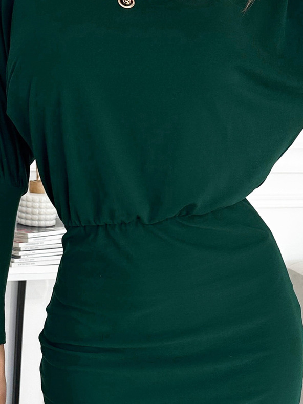 numoco Рокля с ръкави с маншети - зелена Numoco LARA