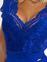 numoco Рокля от шифон с дантелено деколте - синя Numoco LINDA