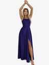 numoco Дълга блестяща рокля с връзки на гърба - тъмносиня Numoco PERLA