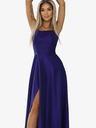 numoco Дълга блестяща рокля с връзки на гърба - тъмносиня Numoco PERLA