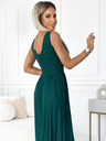 numoco Дълга рокля от брокат със сладко деколте и шев на талията - зелена Numoco SUSANv
