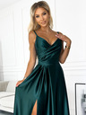 numoco Елегантна макси рокля без презрамки от сатен - зелена Numoco CHIARA
