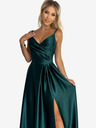 numoco Елегантна макси рокля без презрамки от сатен - зелена Numoco CHIARA