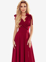 numoco Дълга рокля с деколте и връзки на раменете - бургундско Numoco ELENA