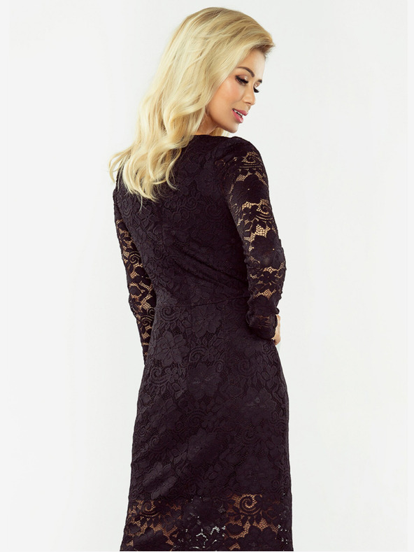 numoco Рокля с дантелено деколте - черна Numoco