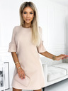 numoco Рокля с трапец и панделка - бежова Numoco NEVA