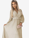 numoco Рокля с колан и деколте - бежова Numoco KLARA