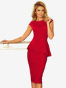 numoco Елегантна миди рокля с волани - червена Numoco