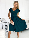 numoco Рокля с къси ръкави и деколте - зелена Numoco MATILDE