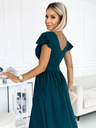 numoco Рокля с къси ръкави и деколте - зелена Numoco MATILDE