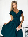 numoco Рокля с къси ръкави и деколте - зелена Numoco MATILDE