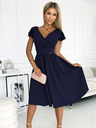 numoco Рокля с деколте с къс ръкав - тъмно синя Numoco MATILDE