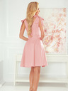 numoco Дамска рокля със сладко деколте и панделки - прахово розово Numoco ROSALIA