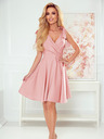 numoco Дамска рокля със сладко деколте и панделки - прахово розово Numoco ROSALIA